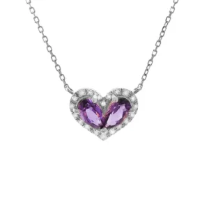 Clearance Kelley Collection Amethyst & Diamond Heart Pendant