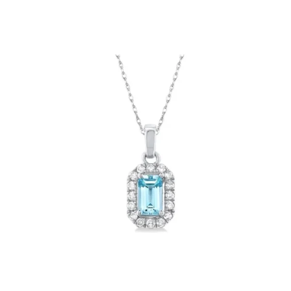 Sale Kelley Collection Aquamarine & Diamond Pendant