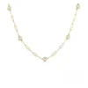 Discount Kelley Collection Bezel Set Round Cut Diamond Paperclip Station Necklace