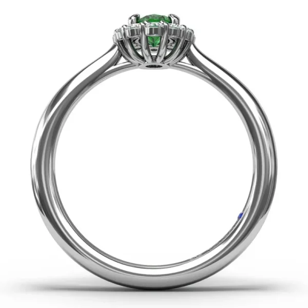 Sale Fana Blooming Halo Emerald and Diamond Ring