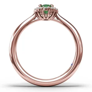 Sale Fana Blooming Halo Emerald and Diamond Ring