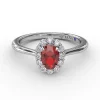 Outlet Fana Blooming Halo Ruby and Diamond Ring