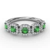 Hot Fana Blossoming Love Emerald and Diamond Ring