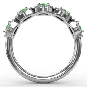 Hot Fana Blossoming Love Emerald and Diamond Ring