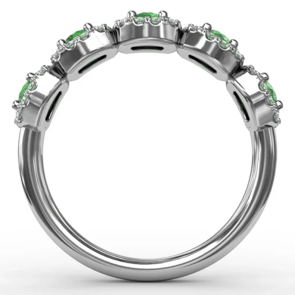 Hot Fana Blossoming Love Emerald and Diamond Ring
