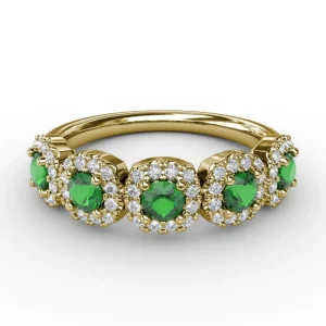 Hot Fana Blossoming Love Emerald and Diamond Ring