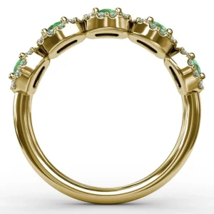 Hot Fana Blossoming Love Emerald and Diamond Ring