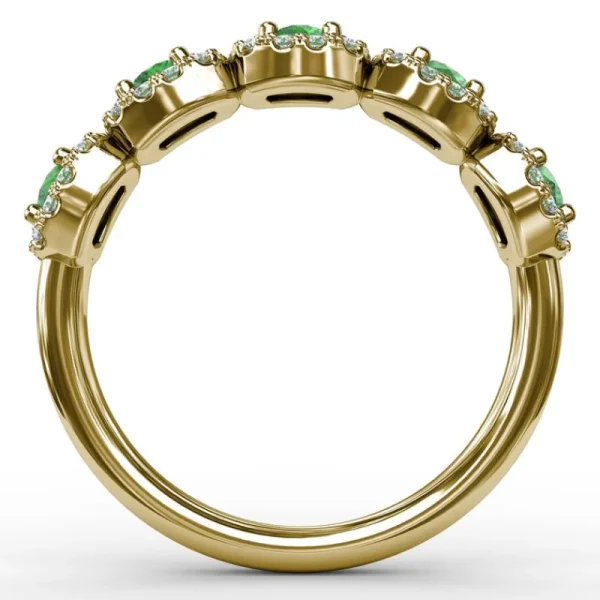 Hot Fana Blossoming Love Emerald and Diamond Ring