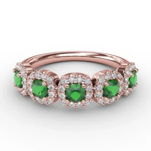 Hot Fana Blossoming Love Emerald and Diamond Ring