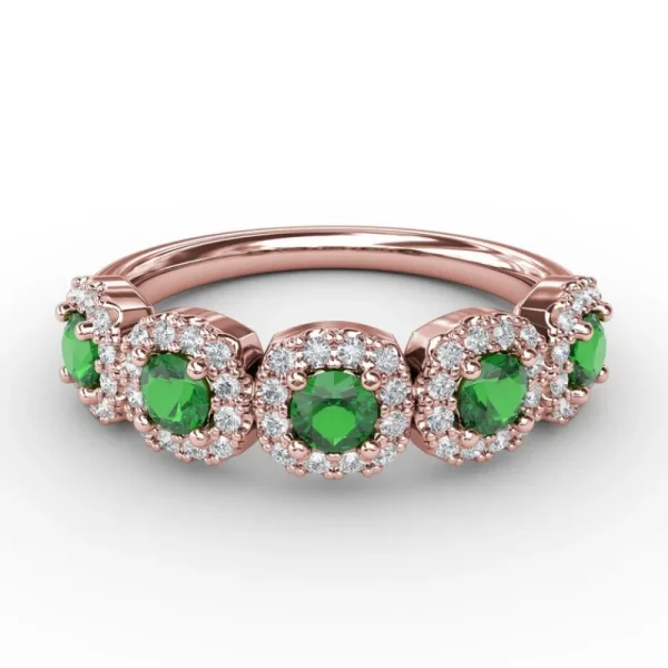 Hot Fana Blossoming Love Emerald and Diamond Ring