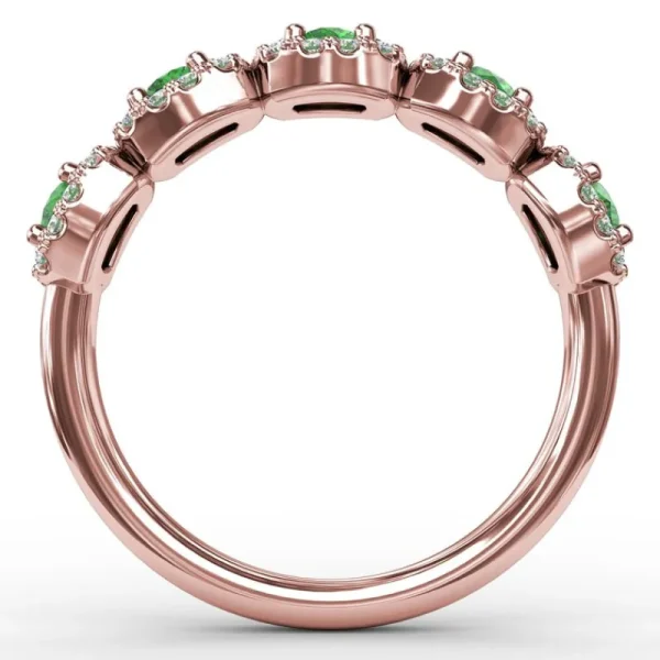 Hot Fana Blossoming Love Emerald and Diamond Ring