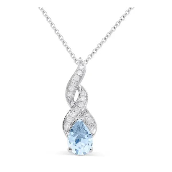 Discount Kelley Collection Blue Topaz & Diamond Pendant