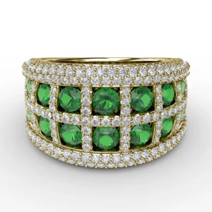 Best Fana Bold and Beautiful Emerald and Diamond Ring