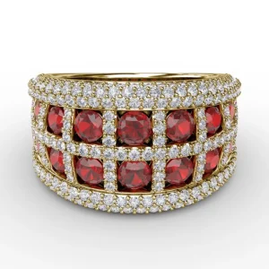 Hot Fana Bold and Beautiful Ruby and Diamond Ring