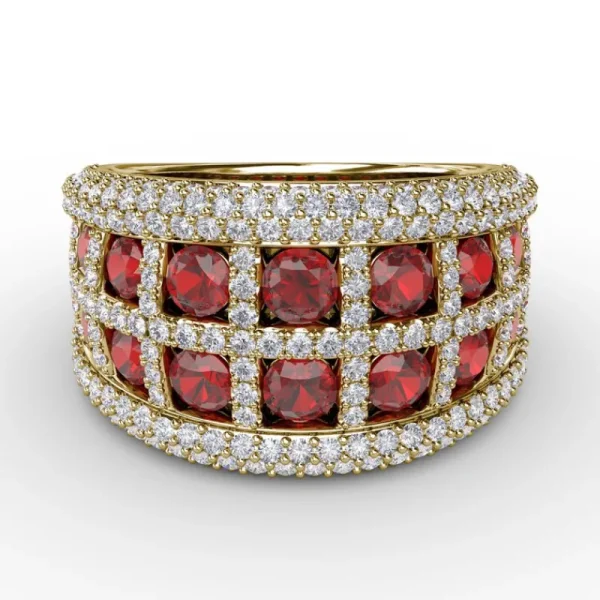 Hot Fana Bold and Beautiful Ruby and Diamond Ring