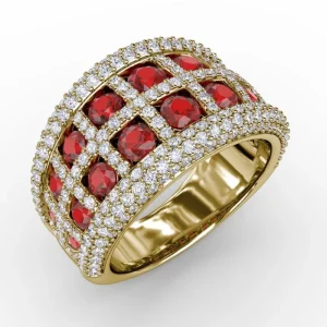 Hot Fana Bold and Beautiful Ruby and Diamond Ring