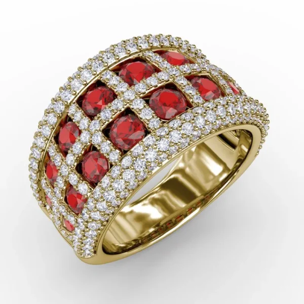 Hot Fana Bold and Beautiful Ruby and Diamond Ring