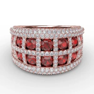 Hot Fana Bold and Beautiful Ruby and Diamond Ring