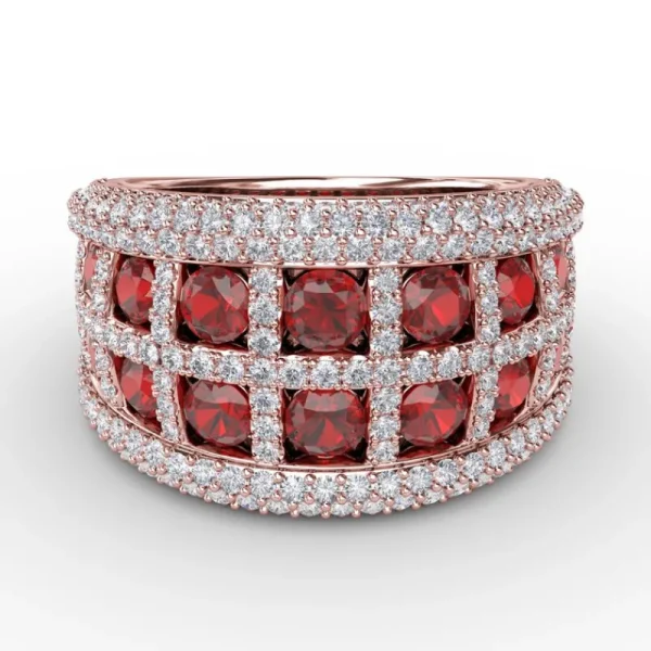 Hot Fana Bold and Beautiful Ruby and Diamond Ring