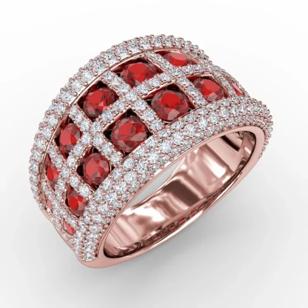 Hot Fana Bold and Beautiful Ruby and Diamond Ring