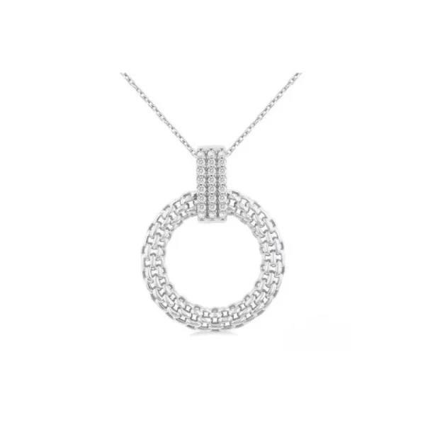 Fashion Kelley Collection Bold Circle Diamond Pendant