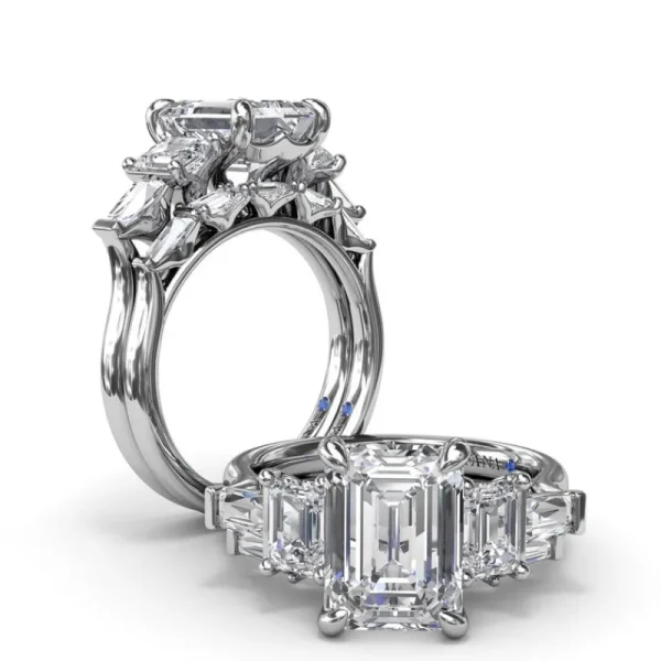 New Fana Bold Five-Stone Emerald-Cut Diamond Engagement Ring