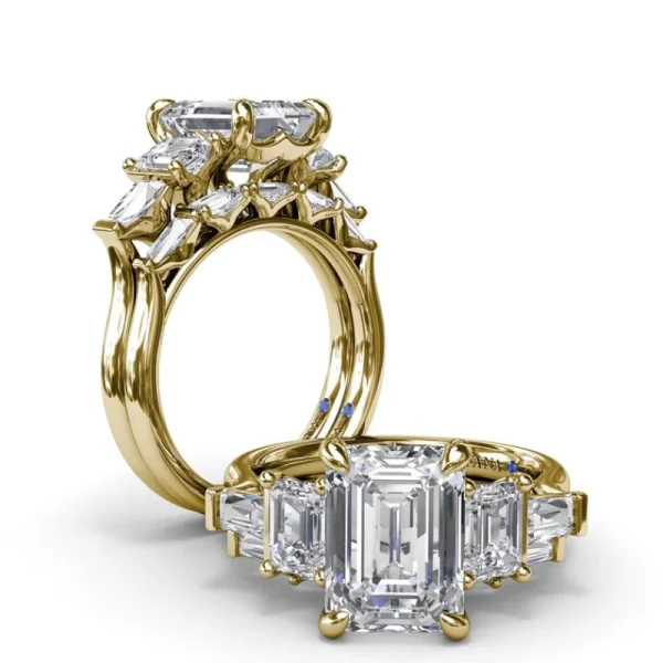 New Fana Bold Five-Stone Emerald-Cut Diamond Engagement Ring