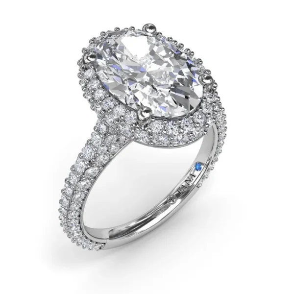 Fashion Fana Bold Halo Diamond Engagement Ring