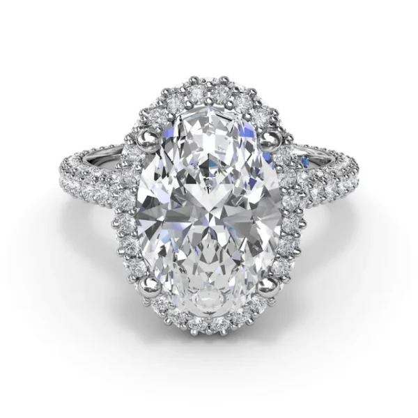 Fashion Fana Bold Halo Diamond Engagement Ring