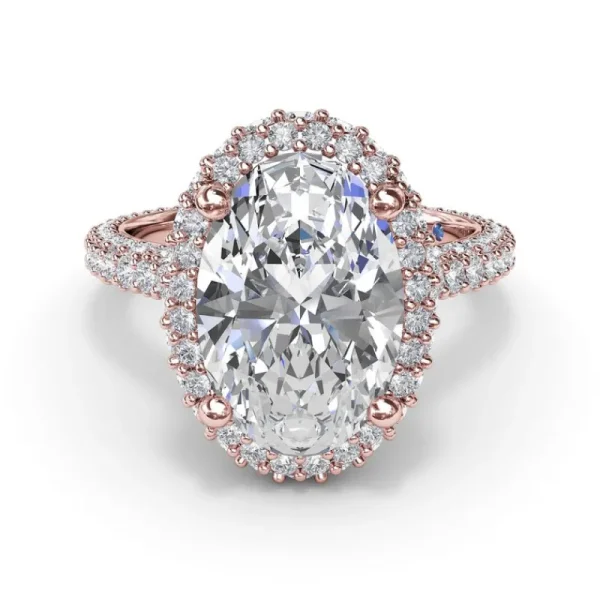 Fashion Fana Bold Halo Diamond Engagement Ring