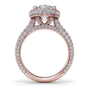 Fashion Fana Bold Halo Diamond Engagement Ring