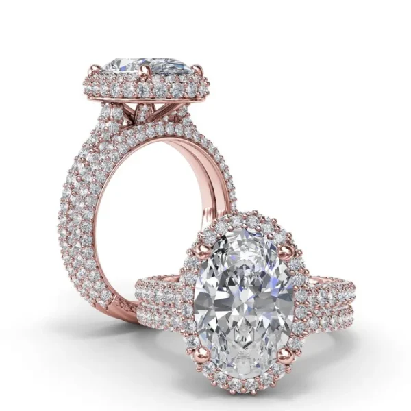 Fashion Fana Bold Halo Diamond Engagement Ring