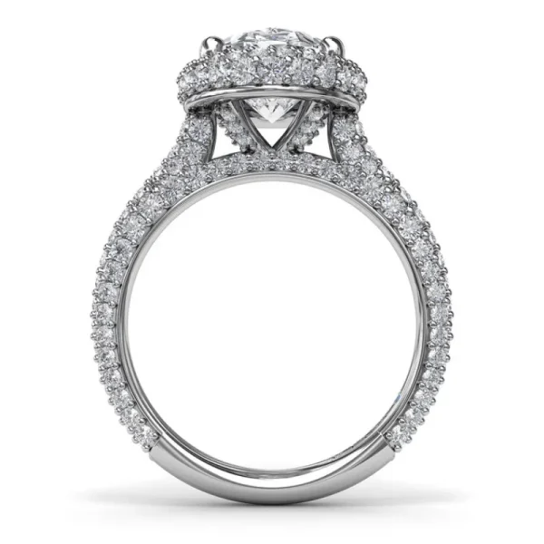 Fashion Fana Bold Halo Diamond Engagement Ring