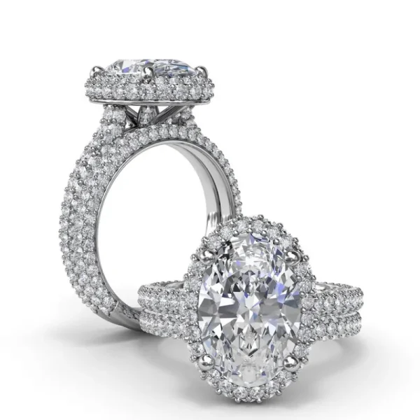 Fashion Fana Bold Halo Diamond Engagement Ring