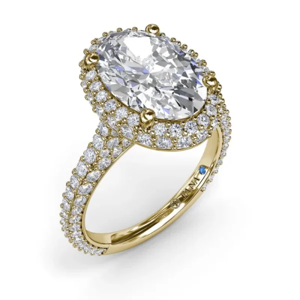 Fashion Fana Bold Halo Diamond Engagement Ring