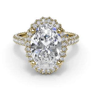Fashion Fana Bold Halo Diamond Engagement Ring
