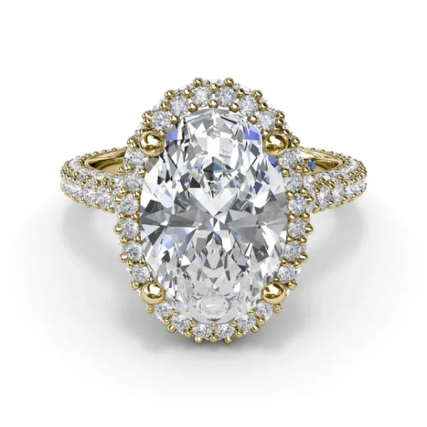 Fashion Fana Bold Halo Diamond Engagement Ring
