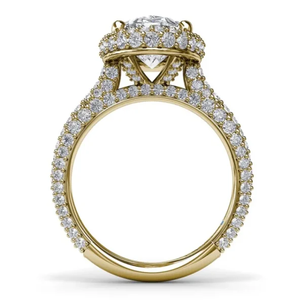 Fashion Fana Bold Halo Diamond Engagement Ring