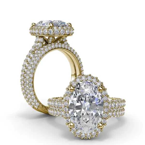 Fashion Fana Bold Halo Diamond Engagement Ring