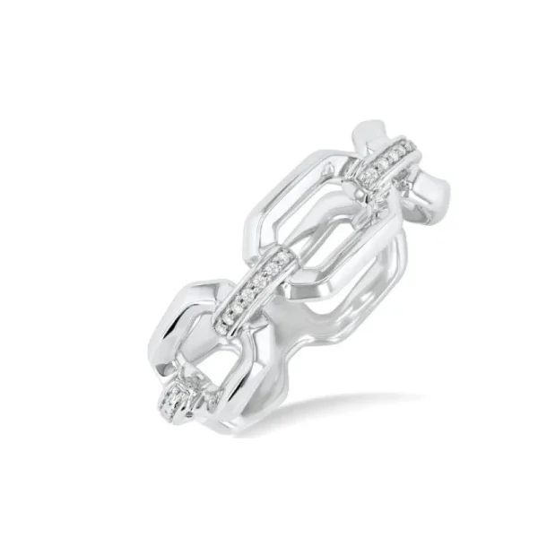 Clearance Kelley Collection Bold Rectangle Link Diamond Ring