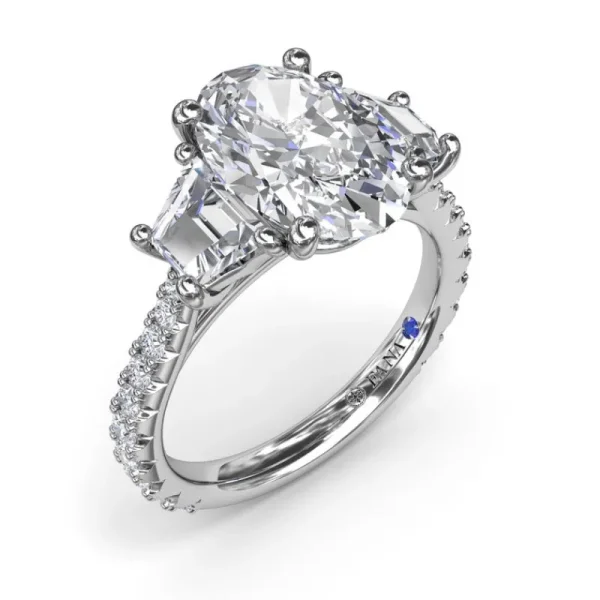 Online Fana Bold Three Stone Oval Diamond Engagement Ring