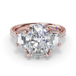 Online Fana Bold Three Stone Oval Diamond Engagement Ring