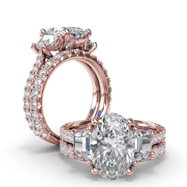 Online Fana Bold Three Stone Oval Diamond Engagement Ring