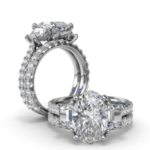 Online Fana Bold Three Stone Oval Diamond Engagement Ring
