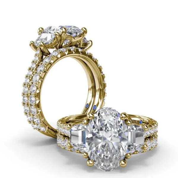 Online Fana Bold Three Stone Oval Diamond Engagement Ring