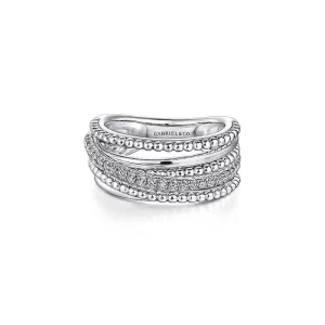 Best Gabriel & Co Bujukan Beaded Sapphire Ring