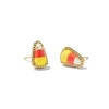 Clearance Kendra Scott Candy Corn Gold Stud Earrings in Candy Corn Magnesite