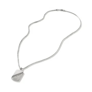 Hot John Hardy Carved Chain Dog Tag Pendant Necklace