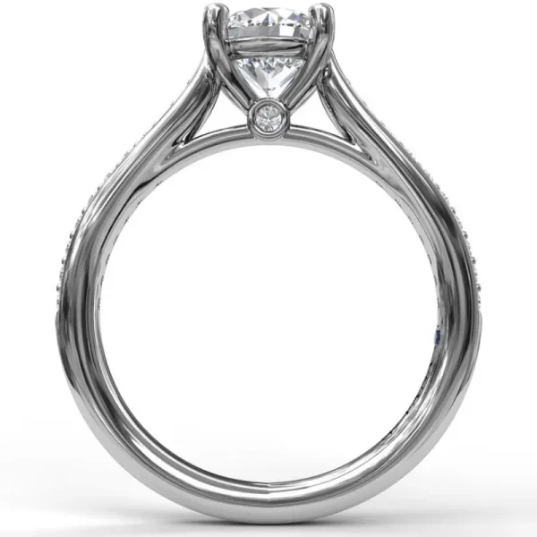 Hot Fana Cathedral Single Row Pave Engagement Ring