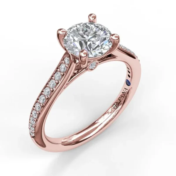 Hot Fana Cathedral Single Row Pave Engagement Ring